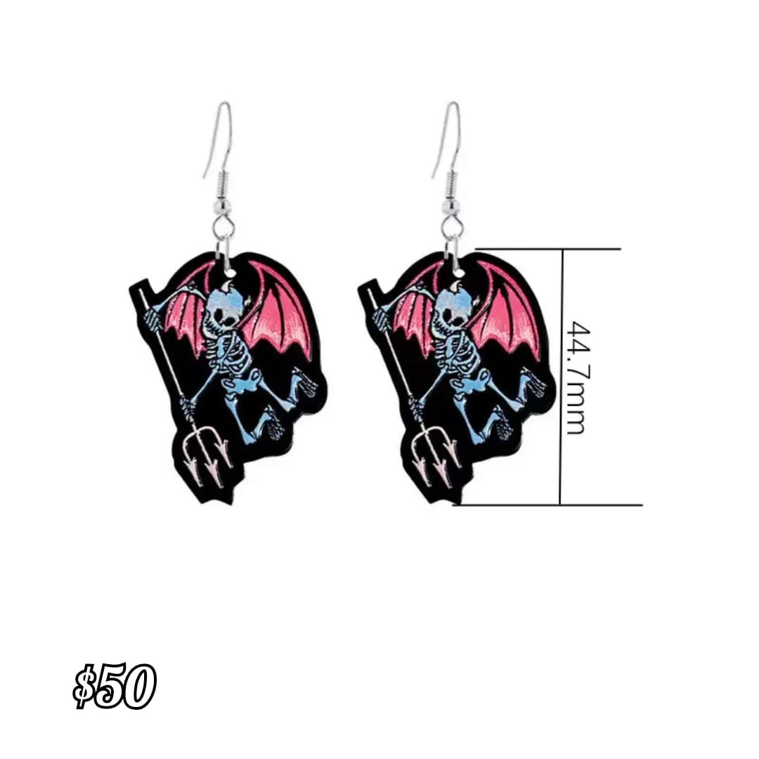 arete de gancho calavera con trinche