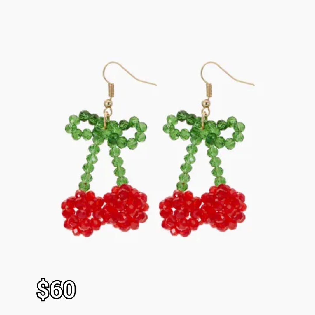 arete de cerezas con gancho