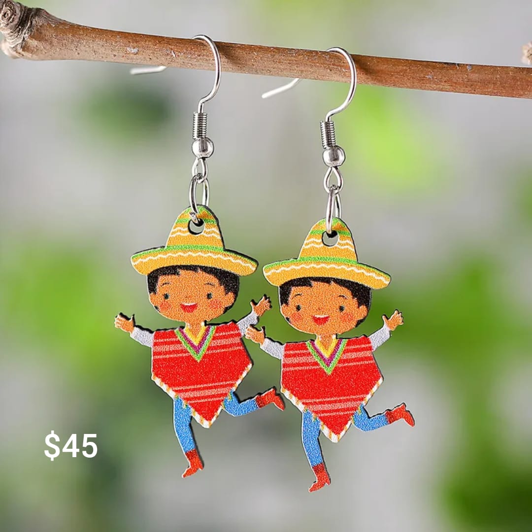 arete mexicano chico bailarín con sombrero
