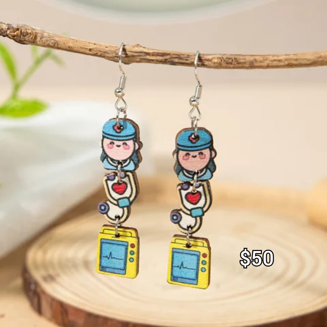 arete de gancho de madera en forma de enfermera