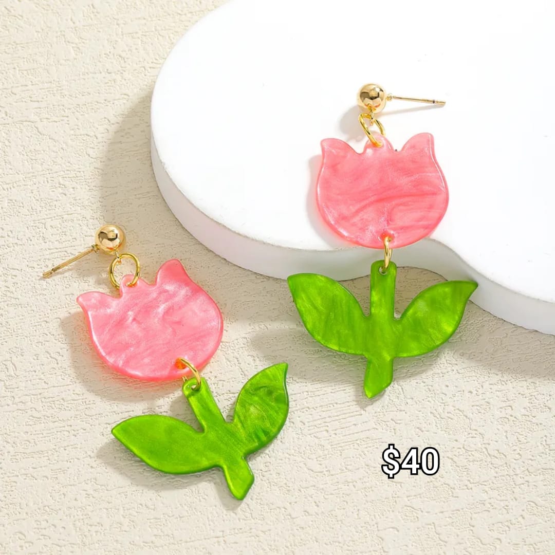 arete en forma de flor de resina