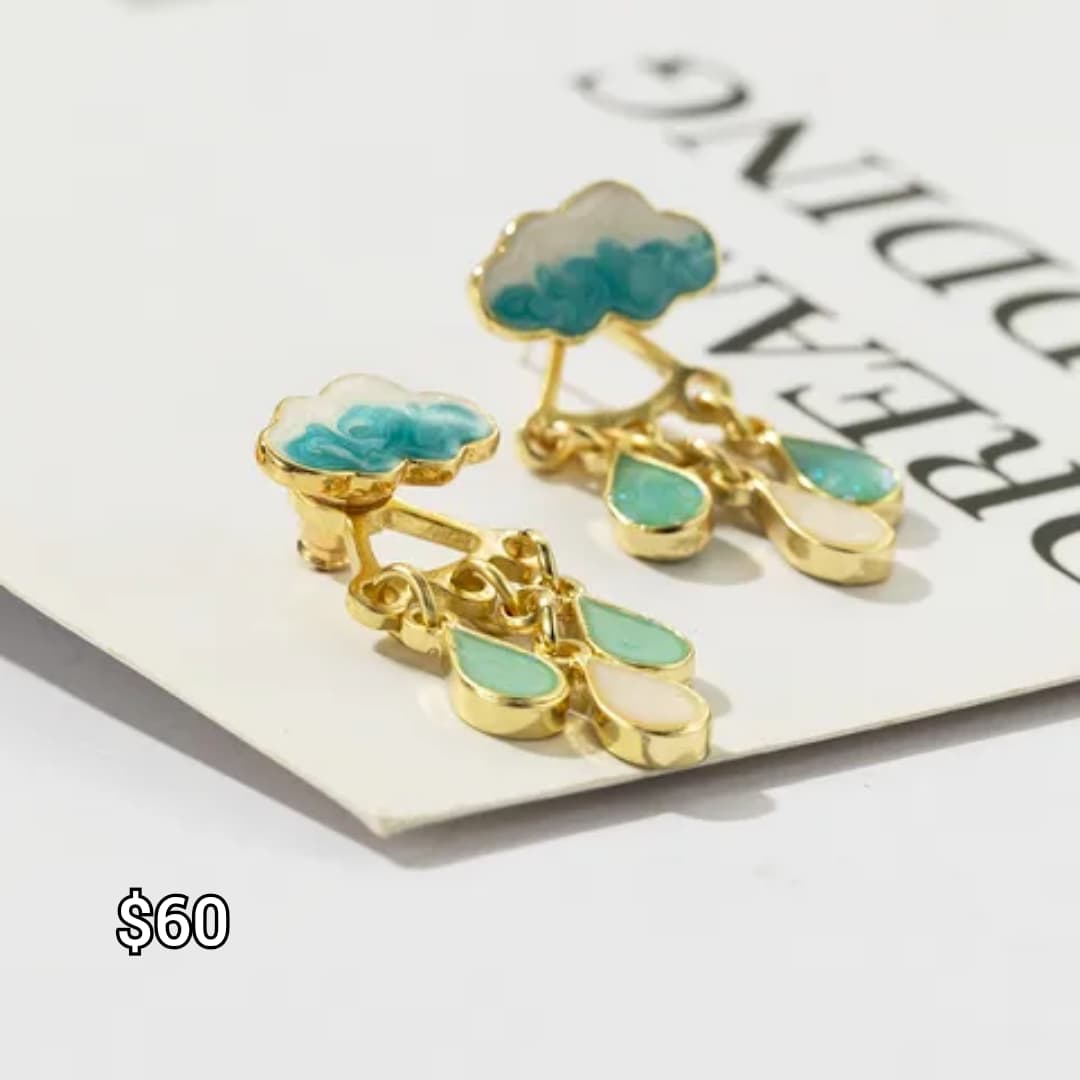 arete lluvia azul