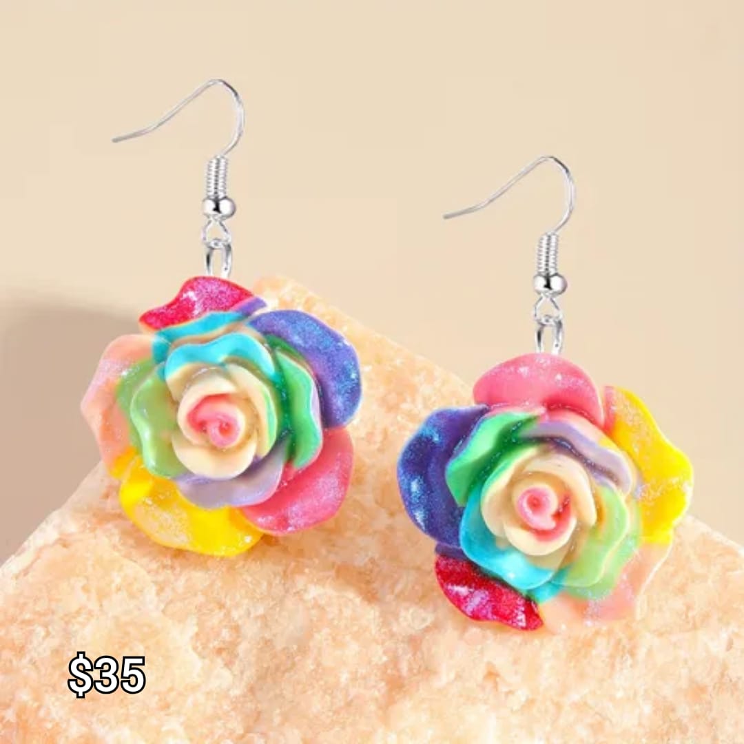 arete flor de colores