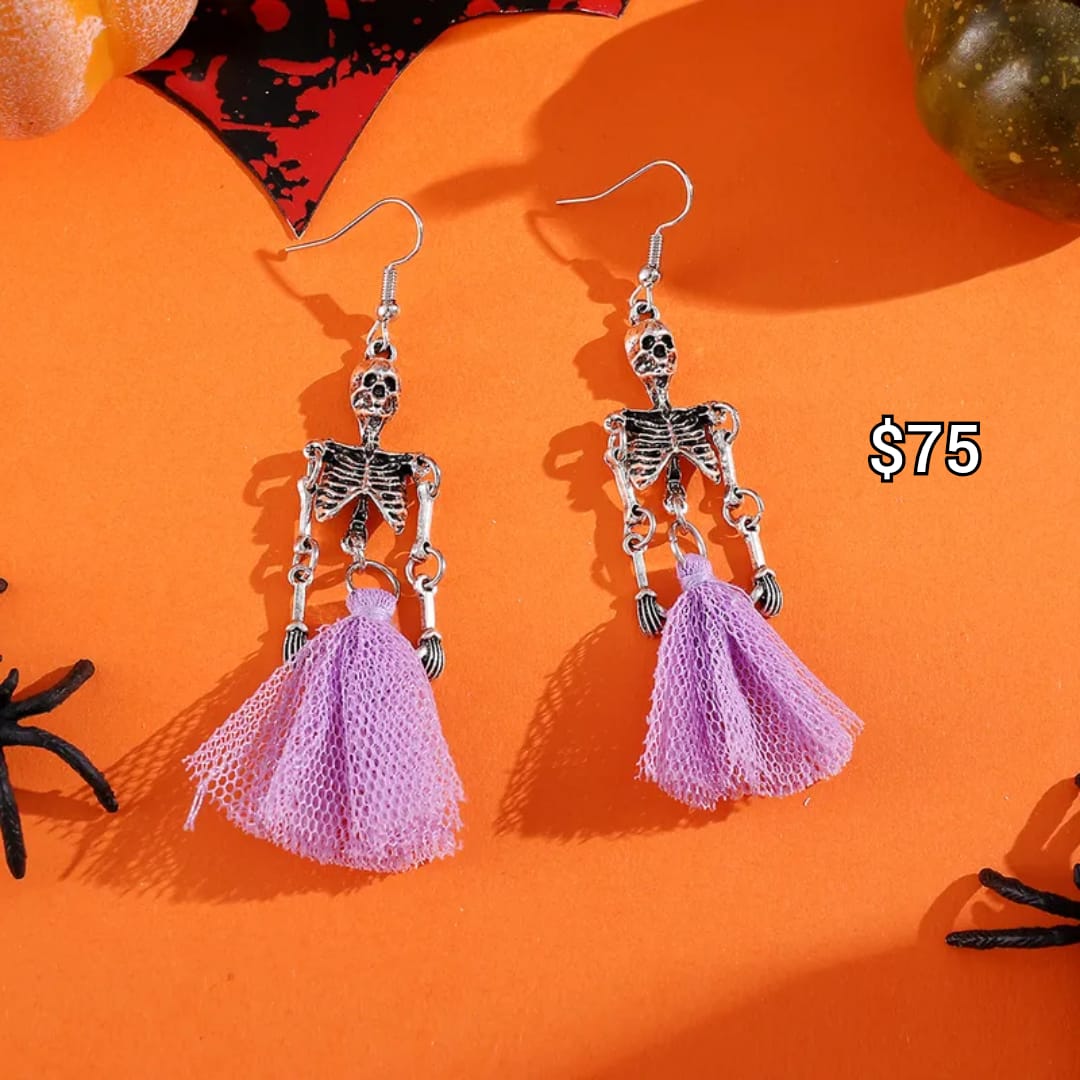 arete calavera bailarina