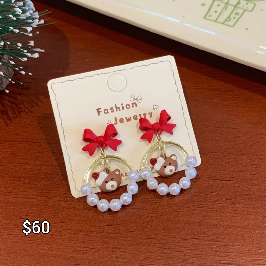 arete osito navideño