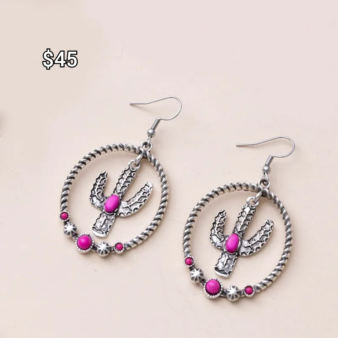 arete cactus rosa