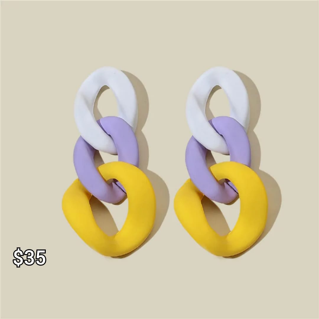 arete cadenas amarillas