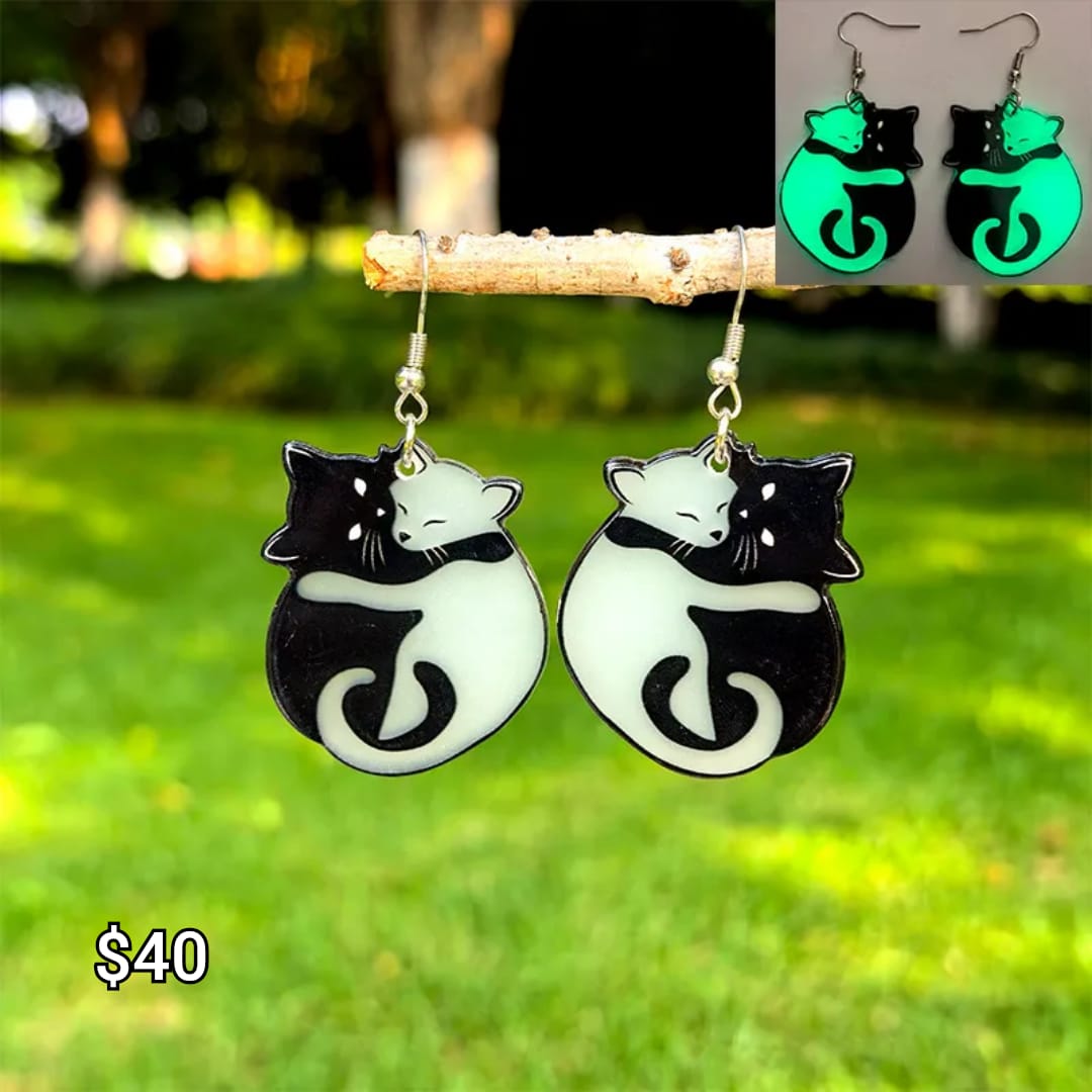 arete gatitos brillosos