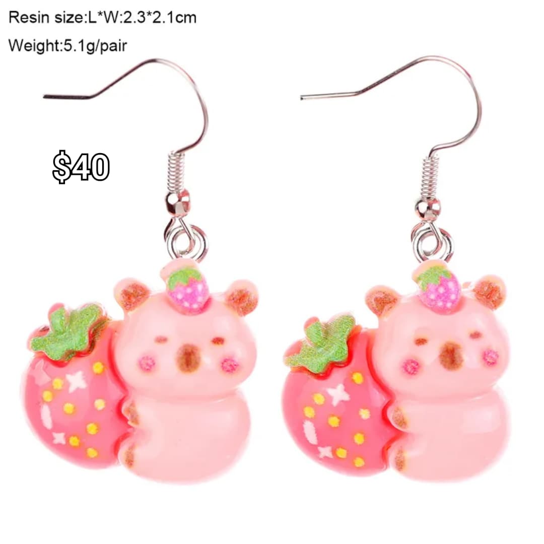 arete capibara rosa con fresa