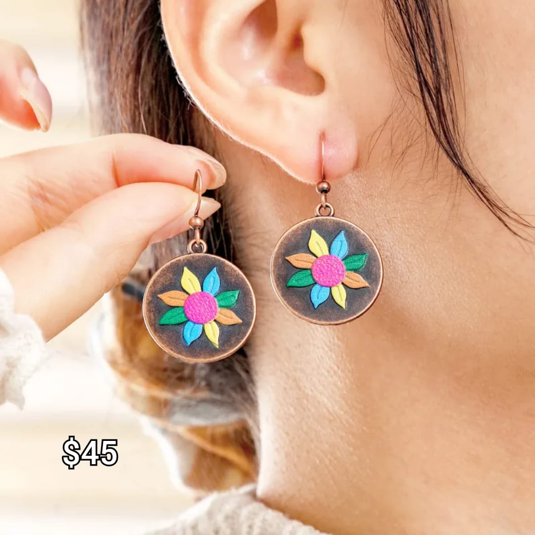 arete flor redondo