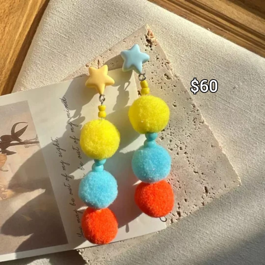 arete ponpon colores