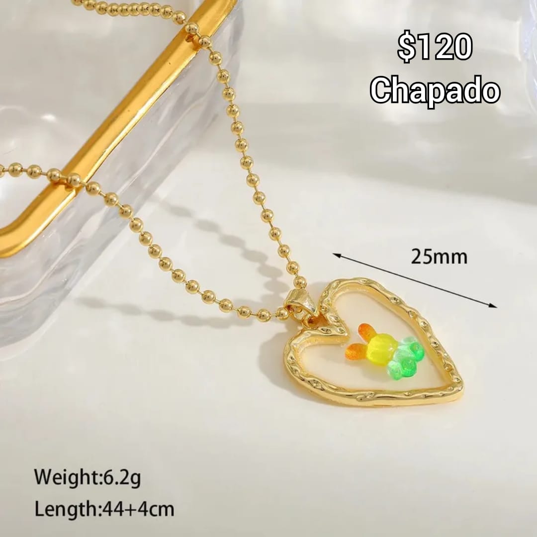 collar corazón conejo