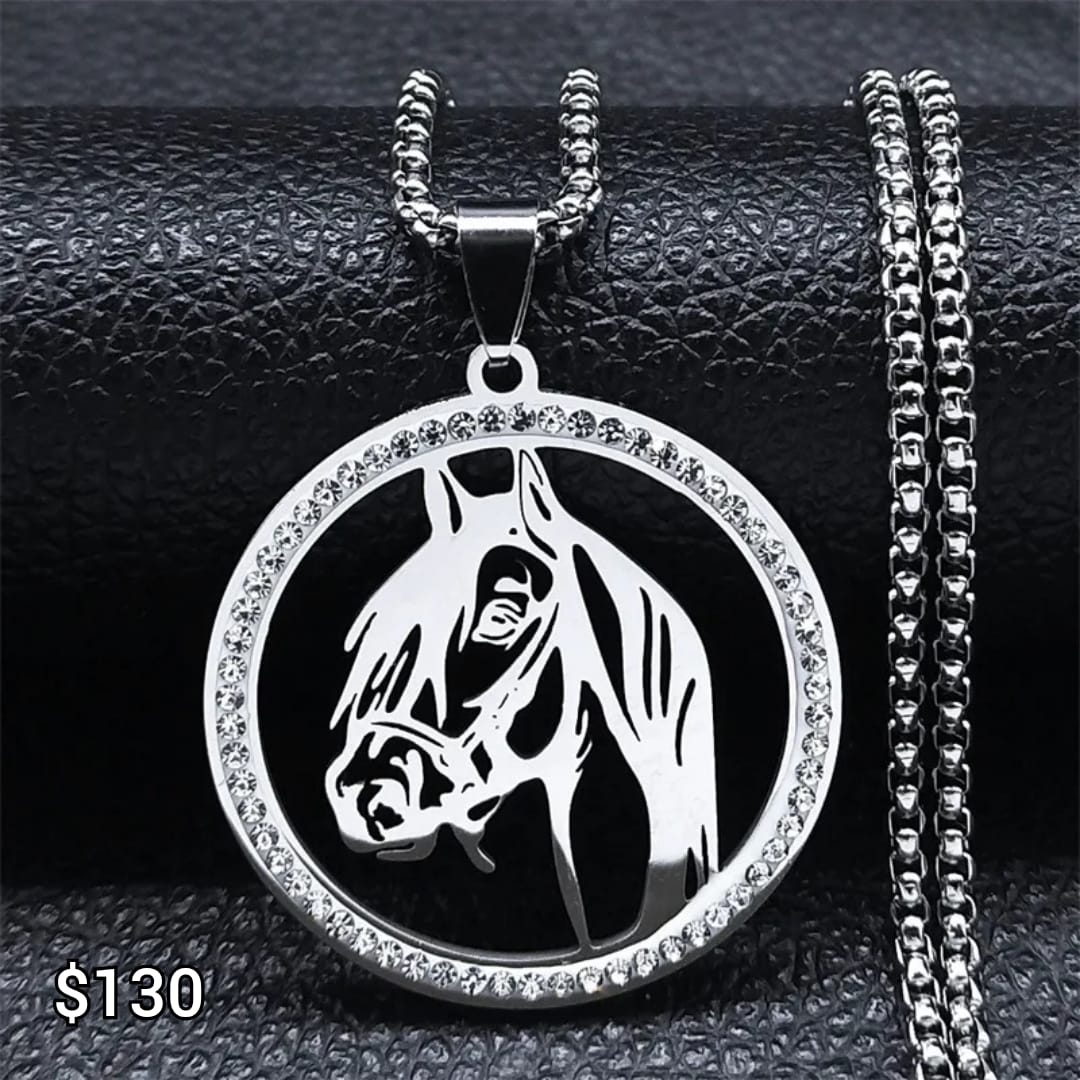 collar caballo con zirconia